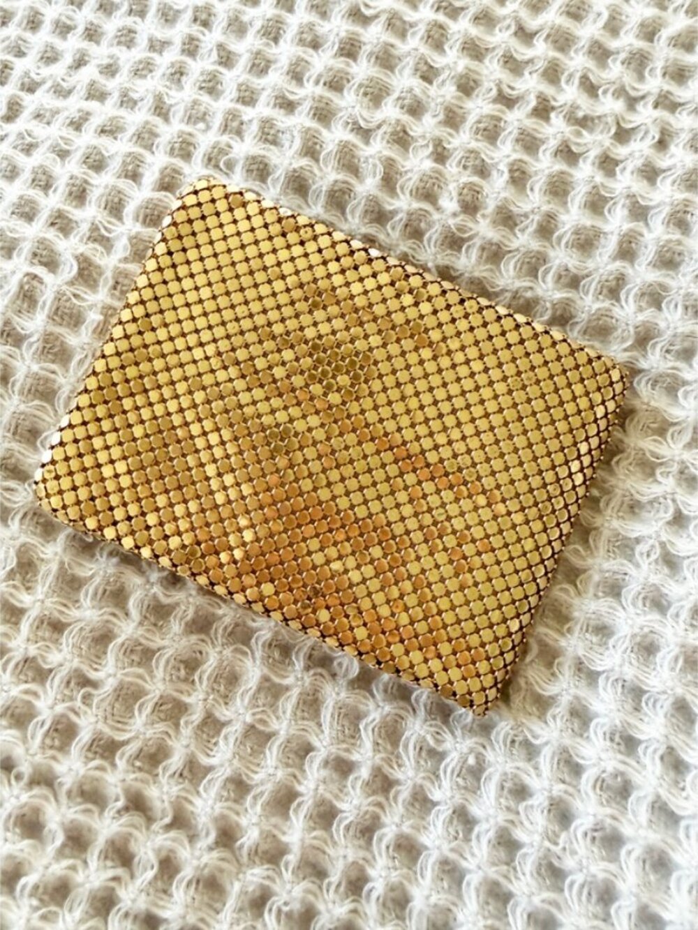 Whiting & Davis Vtg Gold Mesh Mates Wallet DISCO Chainmail Studio 54 - Picture 9 of 11
